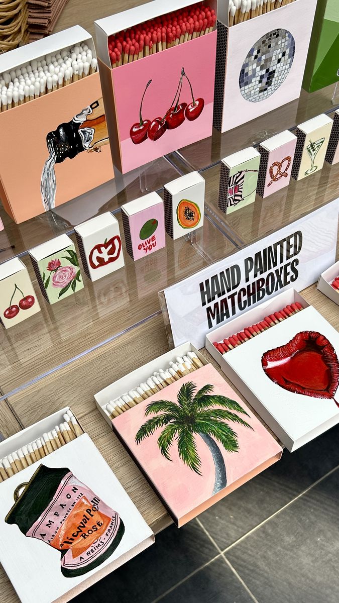 Hand-painted matchboxes